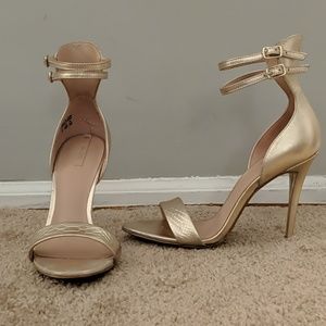Aldo Gold Heeled Sandals sz 7